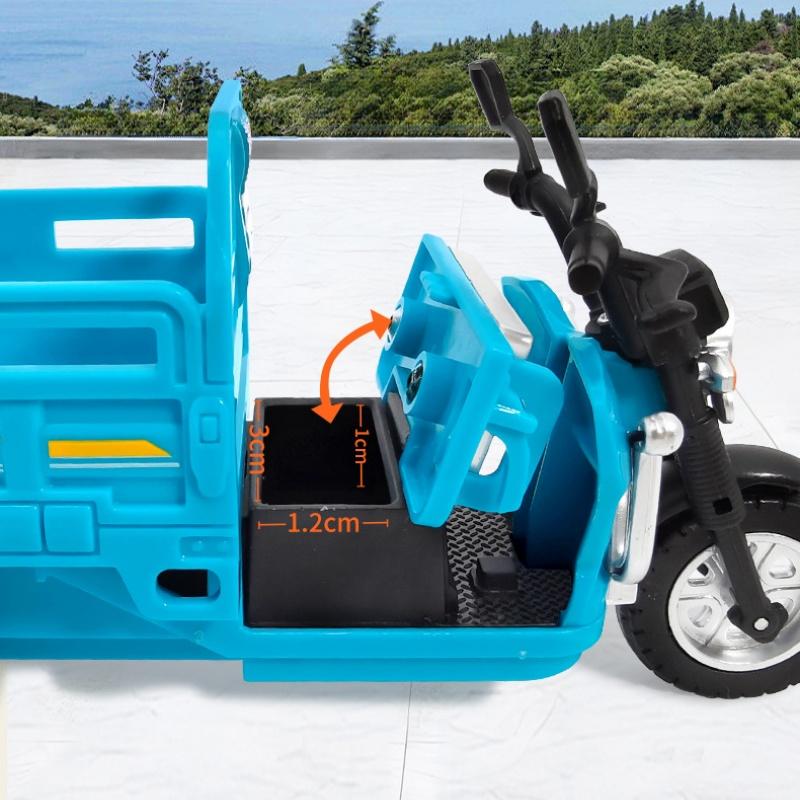 1 Stück Realistische Rückzieh-Transportfahrzeugmodelle 1:15er Maßstab Dreirad Simulationsmodell Spielzeugauto Jungen Geschenke Ornamente
