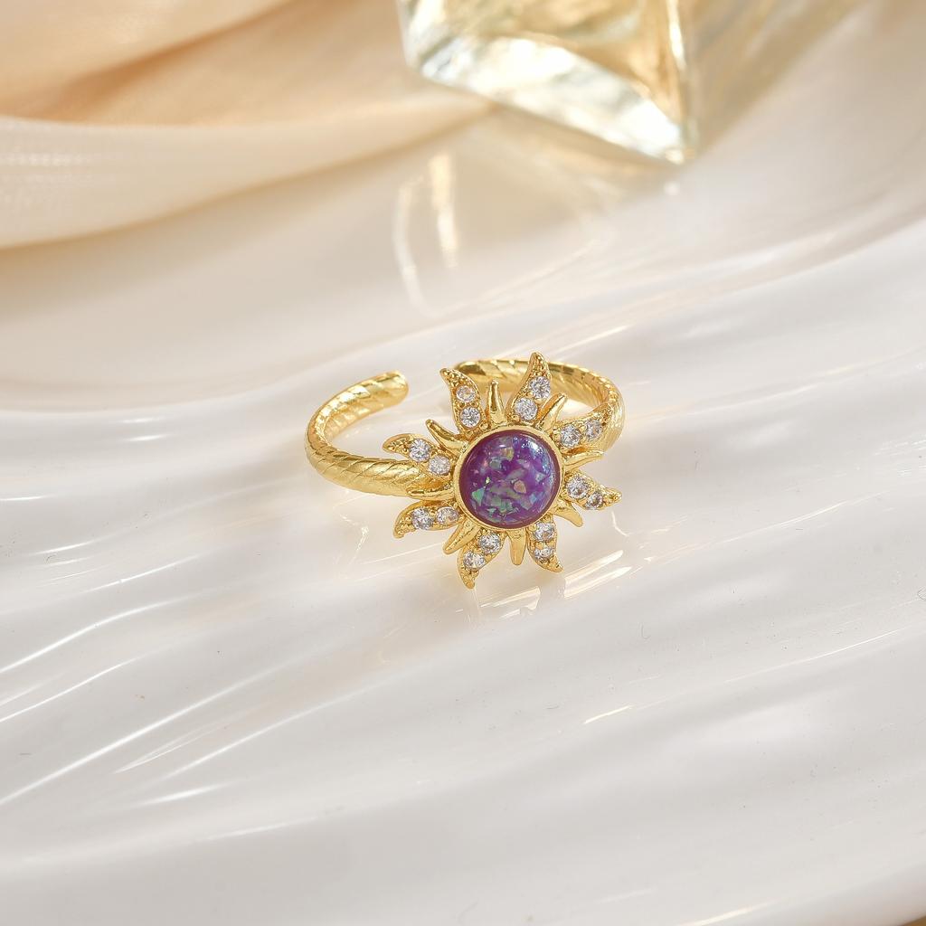 12 Sun Love Crown Geometric Design Fashion Ring Ring Women's Jewelry