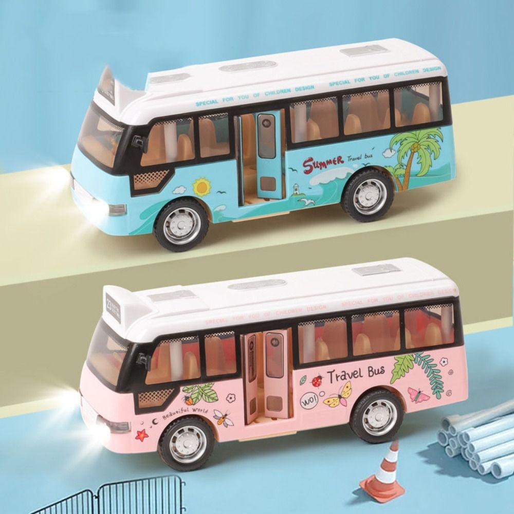 ABS Simulate Car Model Exquisite City Tourist Car Toddlers Child Tour Bus Model Gift for Boy