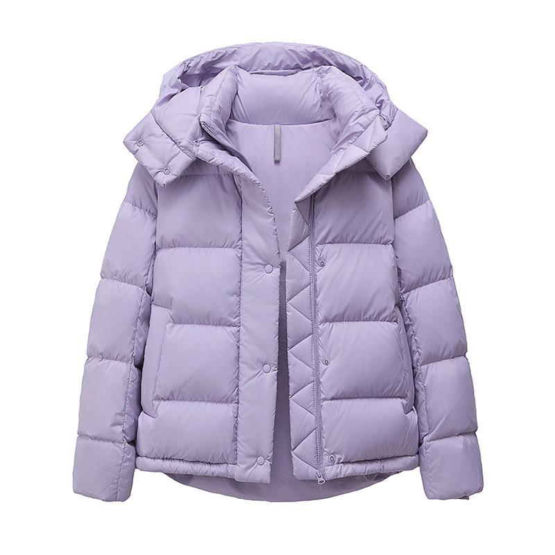 Home white duck down winter five grid down jacket women's fluffy down three-proof thickened warm jacket