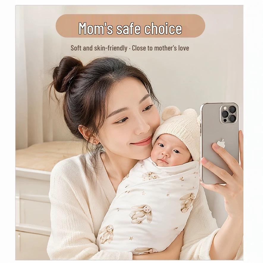 Copertina Swaddle in Puro Cotone per Neonato, Fascia Anti-Sussulto, 0-12 Mesi, Essenziali per il Bambino