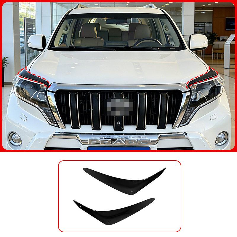 Headlight Eyebrow Trim For Toyota Prado 150 2014 2015 2016 2017 Front Lamp Brow Molding Strip Chrome Styling Car Exterior Parts