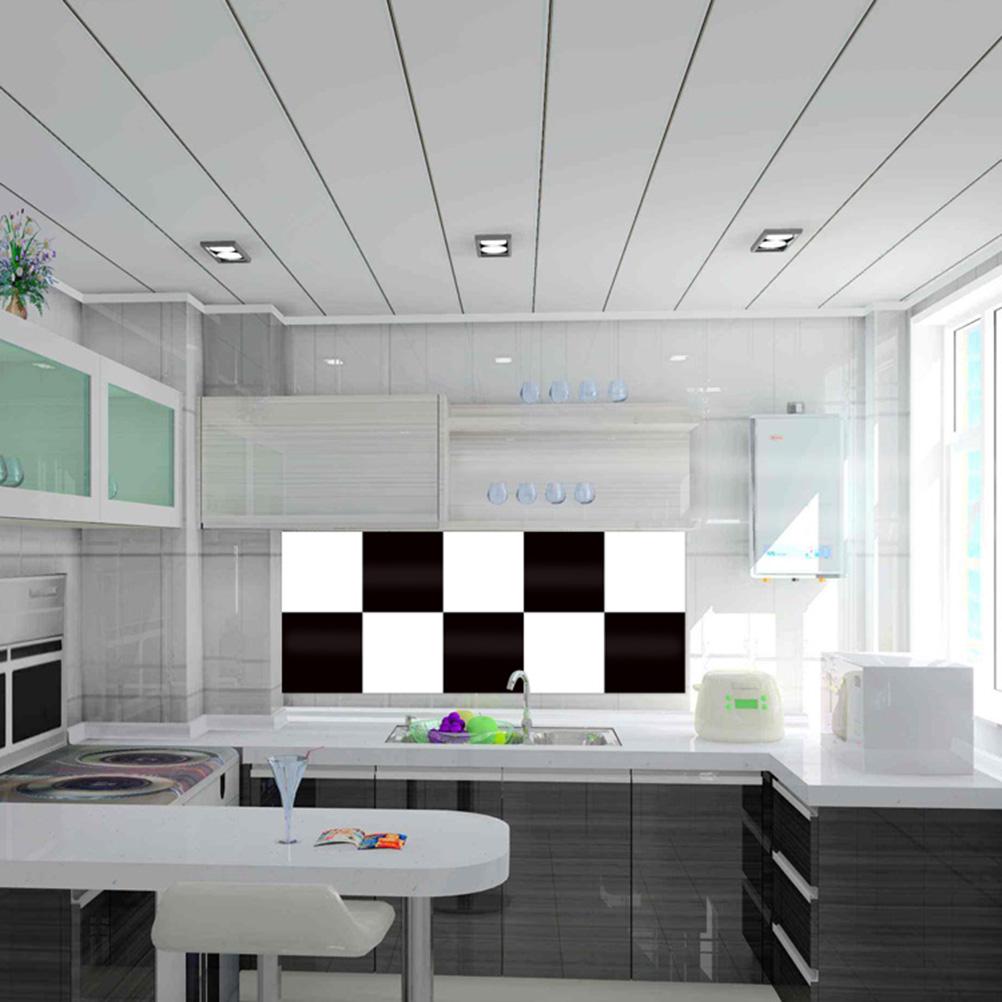 Buy 10pcs Creative Wall Decals Black and White Mosaic Tiles Wall