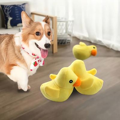 2pcs Interactive Squeaky Plush Duck Dog Toy Durable Play and Teeth Grinding All Breeds Interactive Pet Companion Dog Accessories