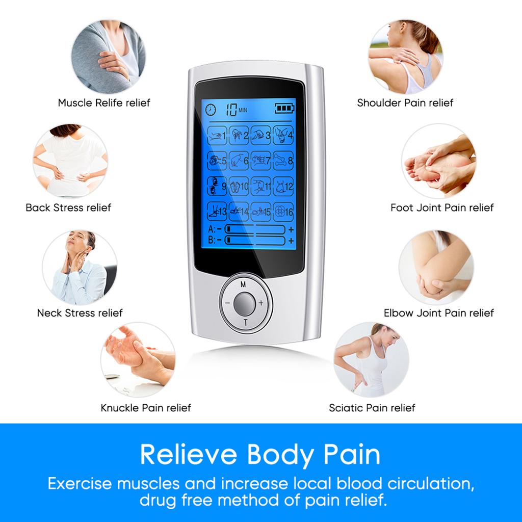 Haofy Electronic Pulse Massager, Dual Channel Tens Unit Rechargeable EMS Muscle Stimulator with