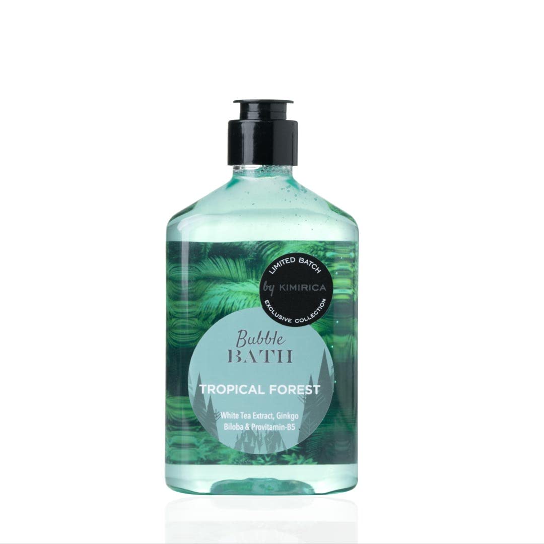Kimirica Tropical Forest Bubble Bath, 100% Vegan and Paraben Free with Goodness of Ginkgo Biloba & White Tea Extracts, Pro-Vitamin B5, Aloe Vera & Vit