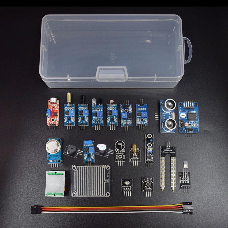 Raspberry Pi Sensor Kit for 3rd & 4th Gen with 20 Modules and Python Graphical Programming