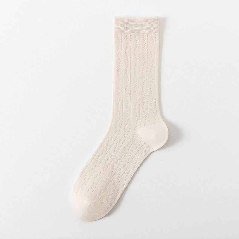 Einfarbige Sommer-Netz-Stulpen für Damen, Leichter Sommerstil, Wadenlang, Atmungsaktive Socken