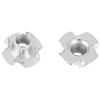 100pcs Zinc Plated Carbon Steel T Nut Four Pronged Tee Nuts For Woodworking Furniture (M6)
