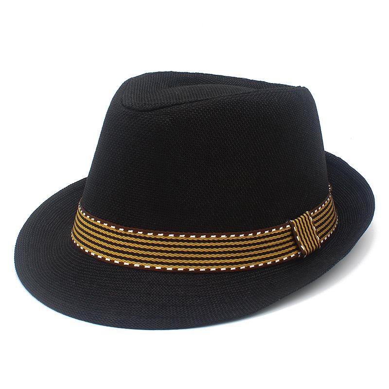 Summer British Sunshade Straw Hat Men Among the Elderly Fashion Beach Hat Children Retro Sunscreen Linen Jazz Hat