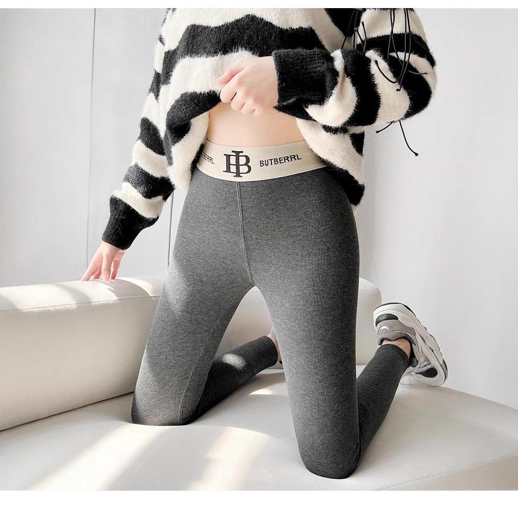 Samtverdickte Winter-Leggings: Warme, locker sitzende Bleistifthose mit hoher Taille