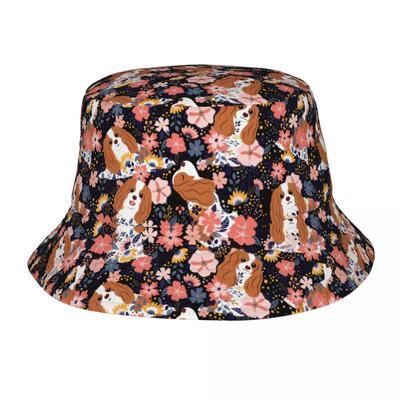 Custom Cavalier King Charles Spaniel Garden Bucket Hats Unisex Women Fashion Summer Beach Sun Dog FisherUnisex Cap