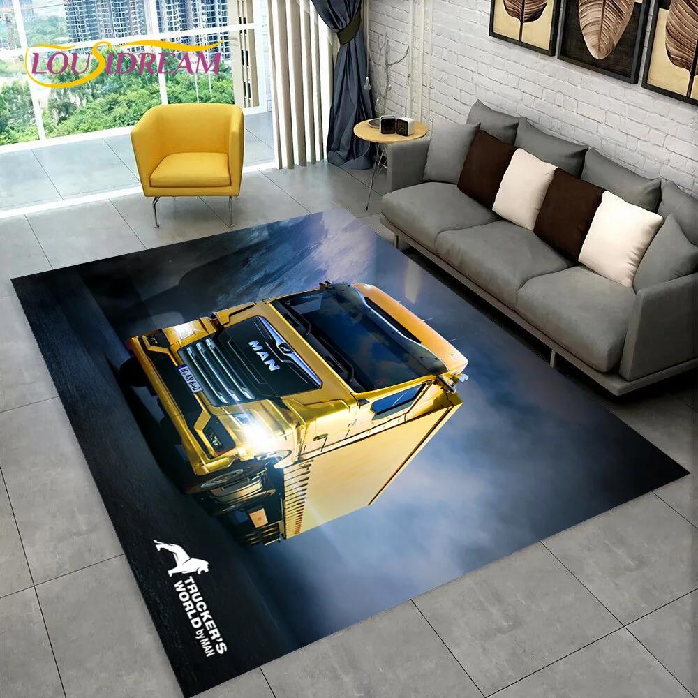Latest MAN Truck Lorry 3D Printing Rug Carpet for Living Room Bedroom Home Decor,Floor Mat Non-slip Decoration for Sofa Doormat