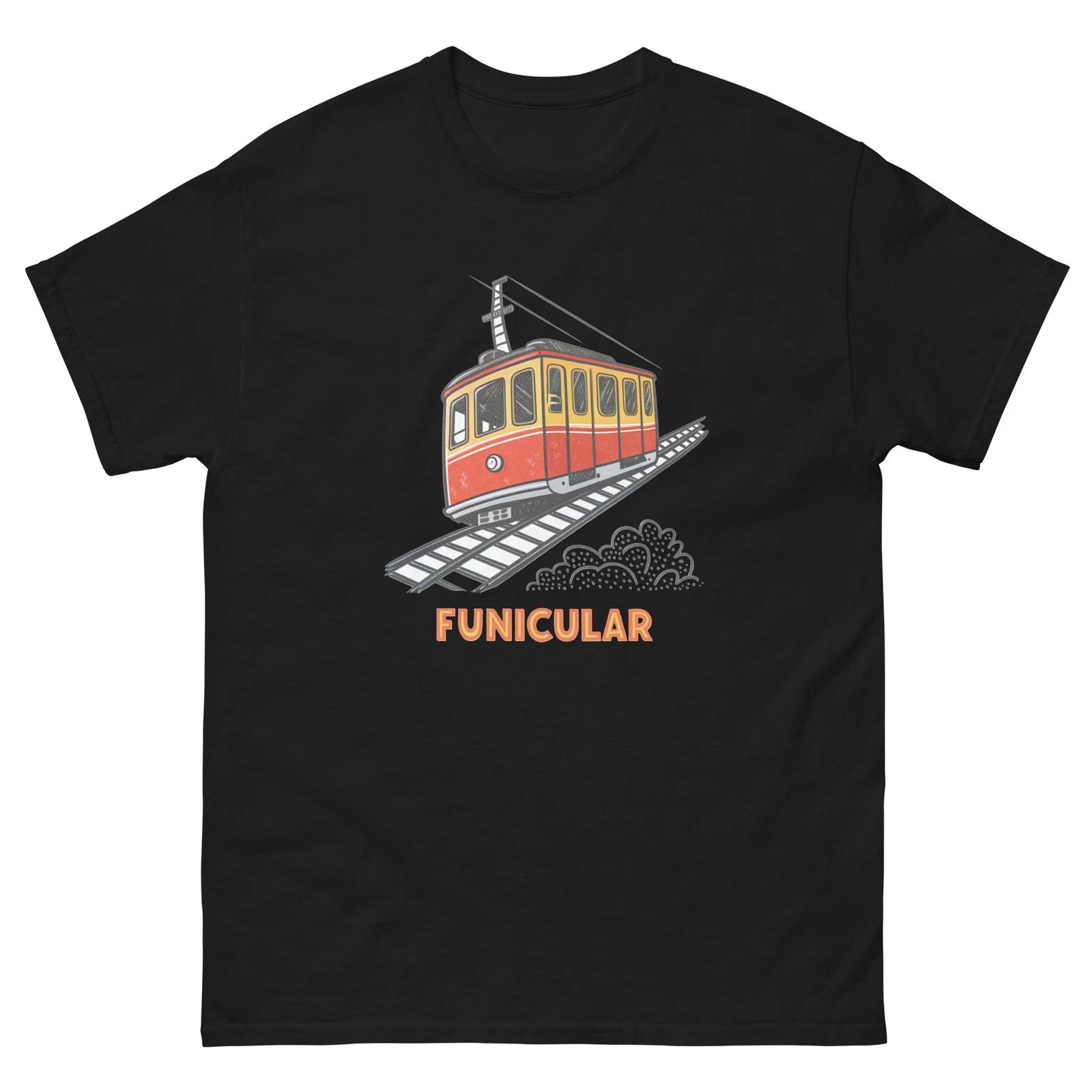 Funicular Transportation Vehicle Illustration T-Shirt 4XL