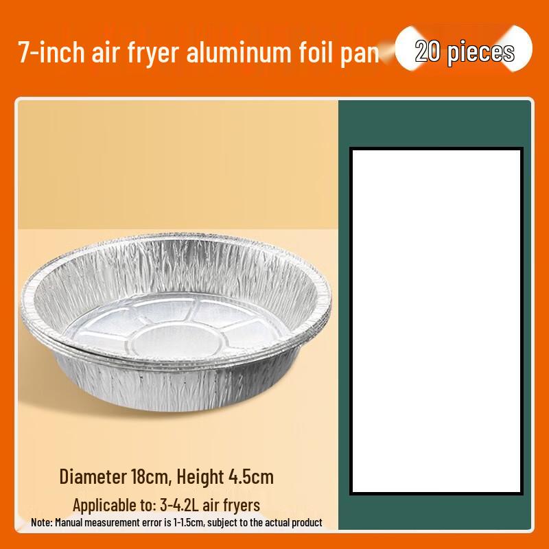 OEING 7-inch Round Air Fryer Tin Foil Bowls, 20-Pack