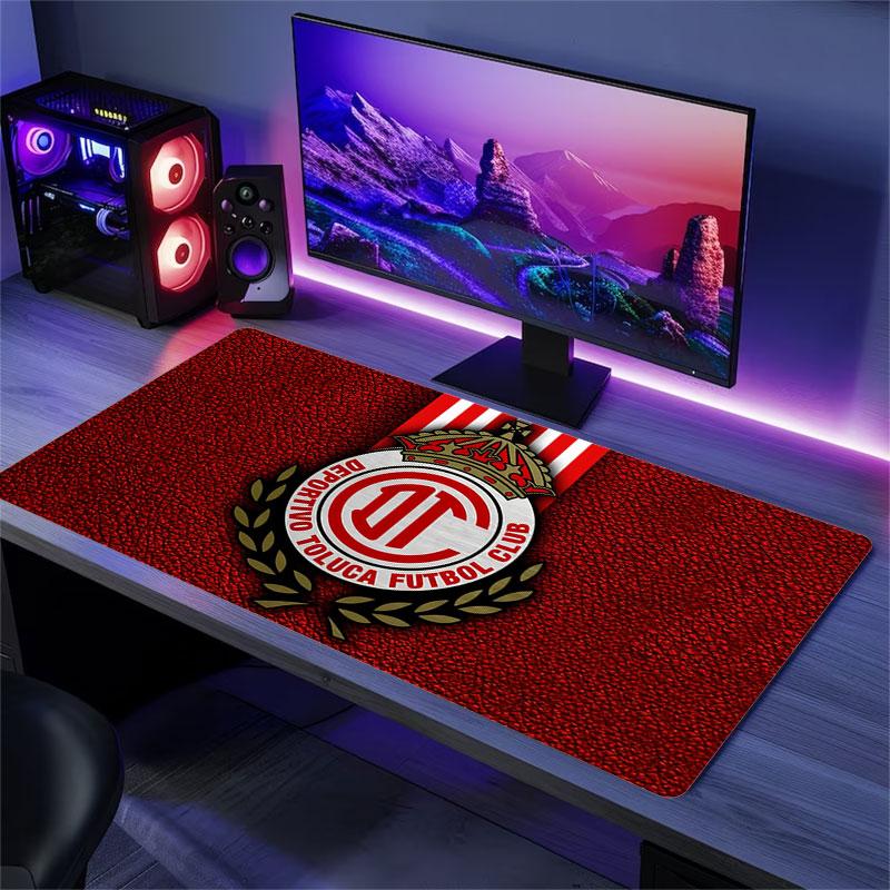 Toluca FC Mouse Pad, Large Gaming Desk Mat, Non-slip XXL Mousepad for Laptop & Tablet, Mini PC Playmat with Stitched Edges