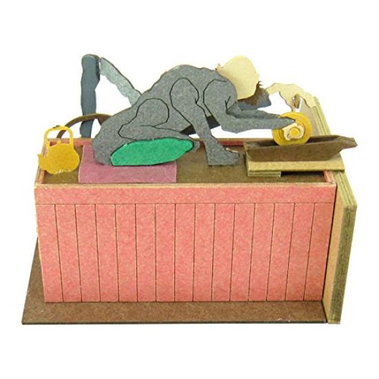 Sankei Studio Ghibli Mini Chihiros Reise Kamaji und Chihiro Papierbastelbogen Maßstabslos MP07-12