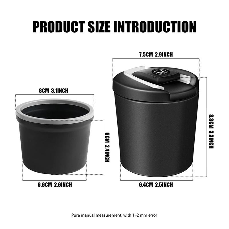 Car Cigarette Ashtray Cup LED Light Portable Detachable For Honda civic accord fit jazz pilot CRV odyssey passport city shuttle