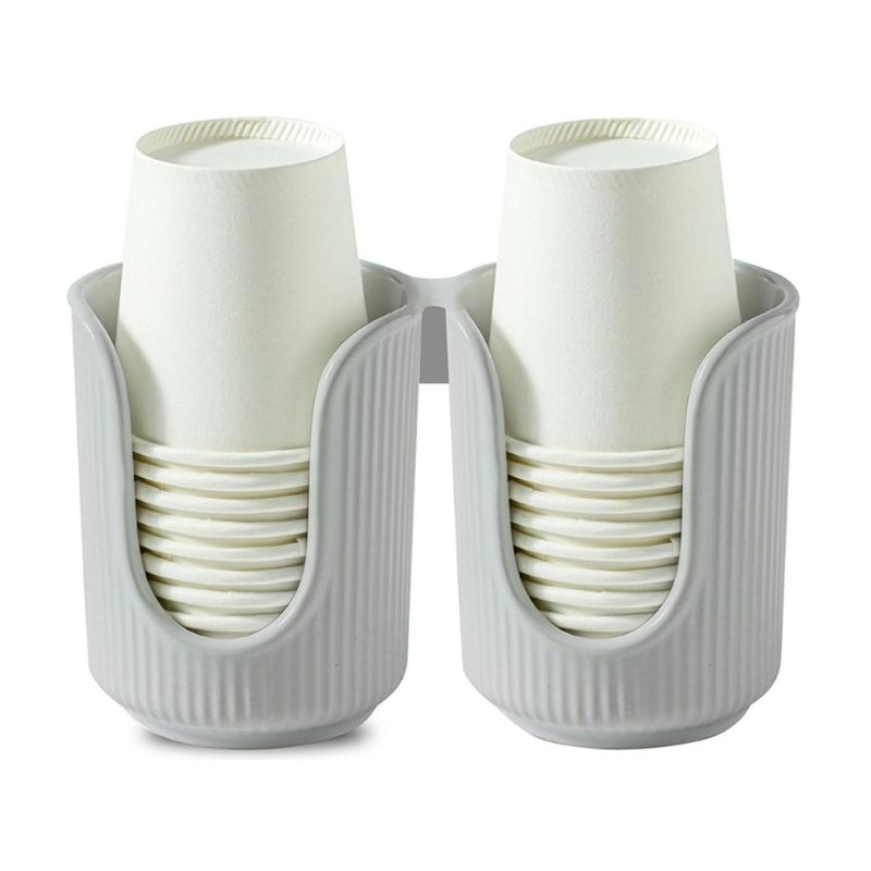 Set of 3 Elegant Paper Cup Organizers with Double Tubes Designs Home Decoration Portable for Household Easy Access