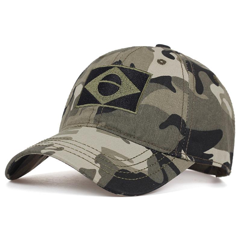 

Unisex Hot sale Brazilian flag Embroidery Baseball Net Cap Spring Outdoor Adjustable Casual Tactics Fishing Hunting Hiking Hat 54-62CM