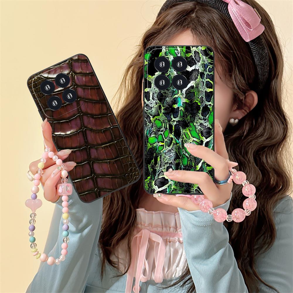Snake Texture Mobile Phone Case for Xiaomi 15 14 13 12 Mi 11 T Ultra Lite Pro S X 5G Colour Printing Protective Cover Cellphones