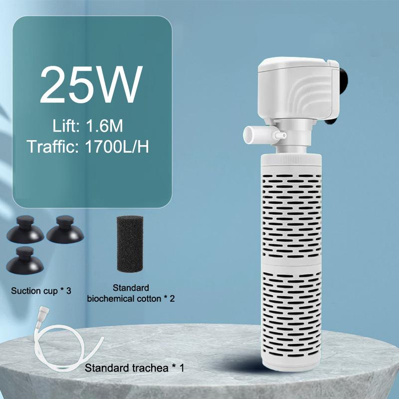 

3 в 1 Аквариумный фильтр-помпа Бесшумный погружной аэратор кислорода для аквариума Насос для смены воды Волногенератор as the picture