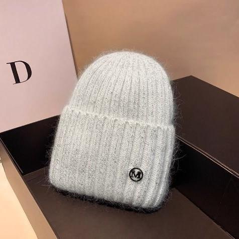 Herbst und Winter neue Kaninchenfell-Strickmütze vielseitig großer Kopfumfang lässt ein kleines Gesicht erscheinen, warme und verdickte Ohrenschützer-Wollmütze