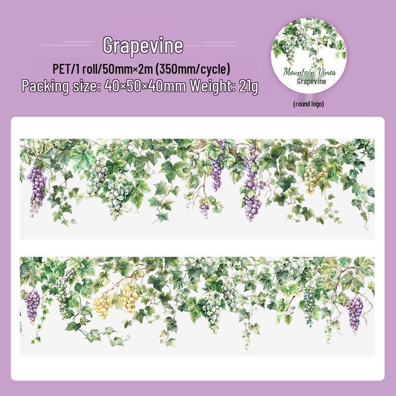 Beautiful Washi Tape for Bullet Journaling - Mountain, Field, and Vine Series - Vine Theme DIY Decorative Stickers