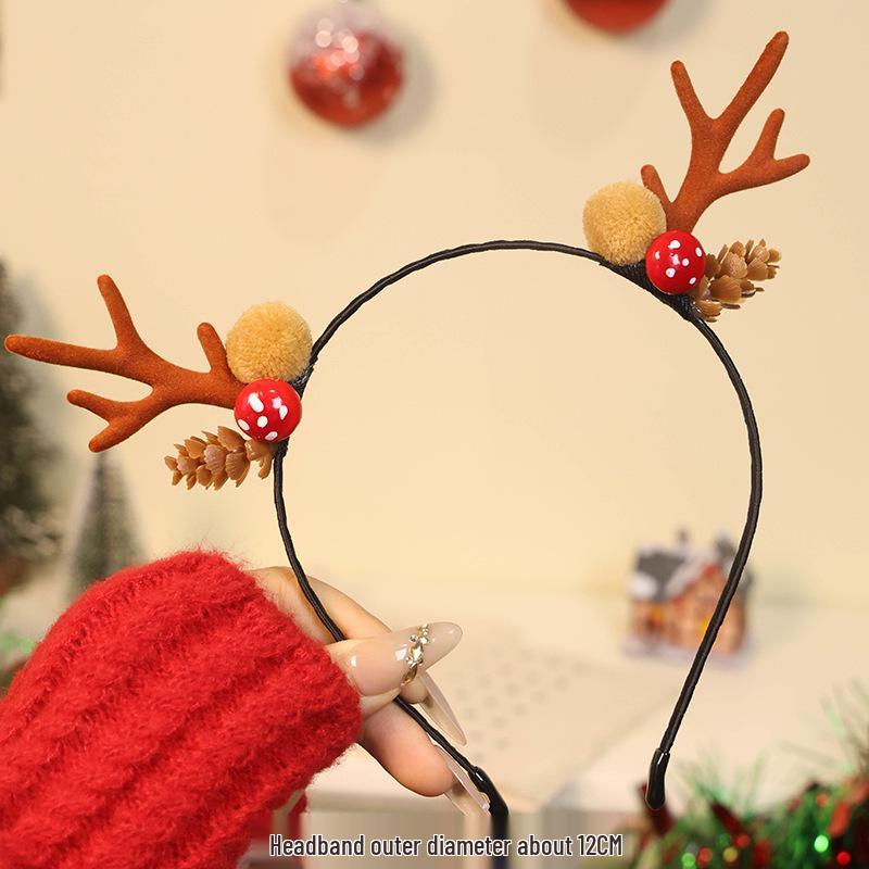 2025 Christmas Antler Headband Hair Tie - Women's Holiday Hair Accessories