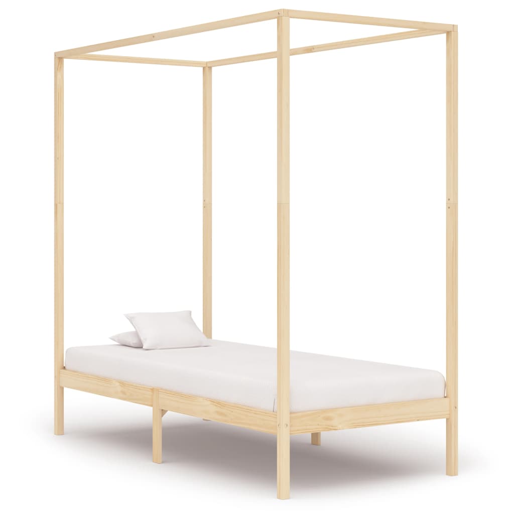 Solid Wood Canopy Bed Frame Pine 100 x 200 cm