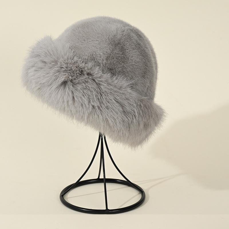 Autumn and winter ladies hat teddy plush bucket hat fashion versatile basin hat warm hat