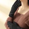 Thickened  Gloves Plush Winter Mittens Vintage Women Suede Gloves  Cycling