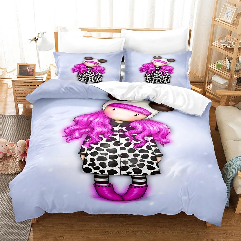 

Anime Girl Down Quilt Cover Set King Bedding Set With Pillowcase Quilt Cover Three-Piece Set EU single 135*200