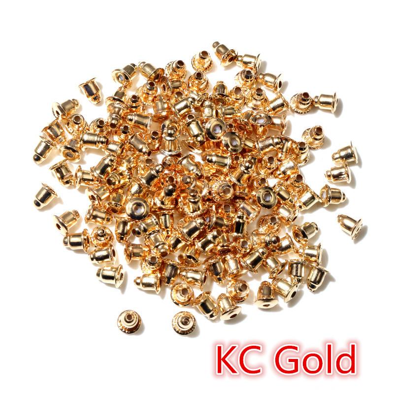 200pcs High Quality Bullet Earring Backs Classic 8 Colors Plated Metal Earring Back Plug Earring Settings Base Ear Studs Back