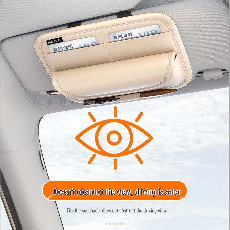 Universell bilvisir solbrilleholderklemme - Multifunksjonell brilleetui og oppbevaringsboks