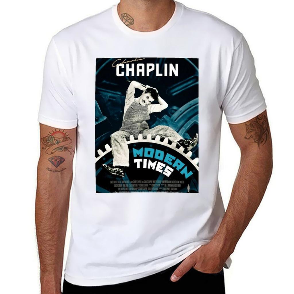 Modern Times by Charlie Chaplin Movie Poster TShirt Retro Graphic Print TShirt