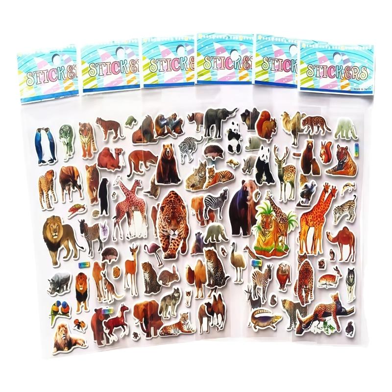 

10Sheets Cartoon Animal PVC Sticker Children Reward Sticker for Notebook Journal Water Bottle Scrapbooking Decoration 1