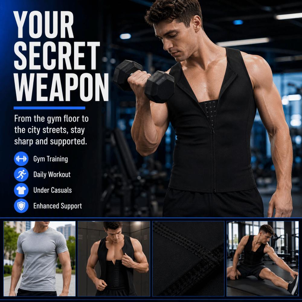 Compression Design Men Shapewear Compressed Zipper Underwear Slimming Body Shaper  For Men