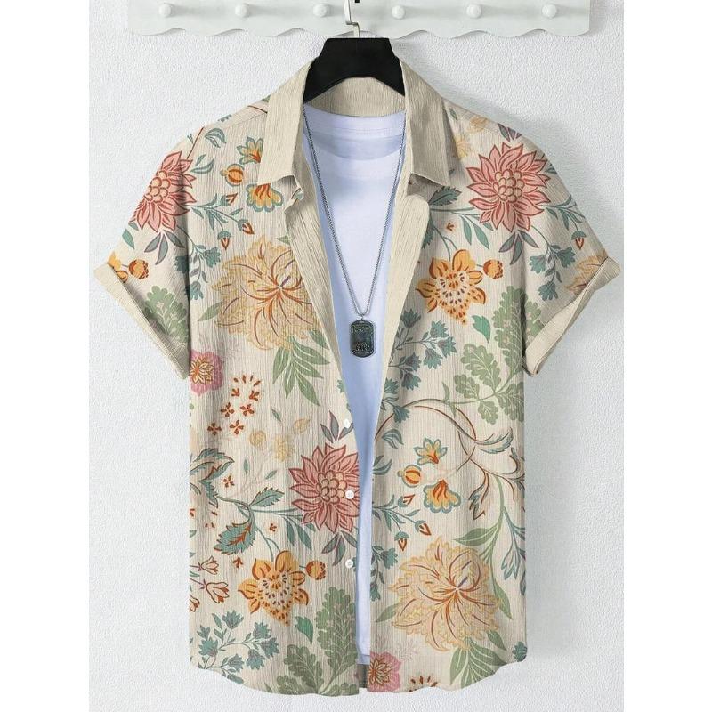 Herren Katzen Grafik Shirts Kurzarm Button-Down Revershemd für Sommer Übergroße Oberteile Urlaub Lässig Hawaiianhemden