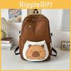 Fabric Capybara Oxford Backpack With Print Pattern And Durable Design For Kids