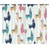Curtain Cartoon Animal Alpaca 3D Digital Printing Blackout Curtain Punching