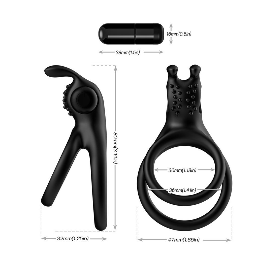 Silicone Rabbit Vibrator Cock Rings Delay Ejaculation Sex Toys For Men Penis Enlargement Clitoral Vagina Stimulator Adult Goods