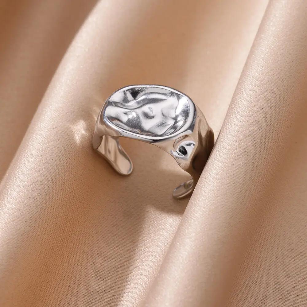 Fashion Sun Open Rings For Women Men Gold Color Stainless Steel Sun Ring Wedding Couple Aesthetic Jewelry Gift bijoux femmes