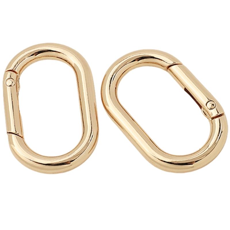 2 Pcs/Set Oval Rings Buckle Spring Oval Rings Spring Keyring Buckles Metal Oval Rings for Bag Purses Belts Keychain