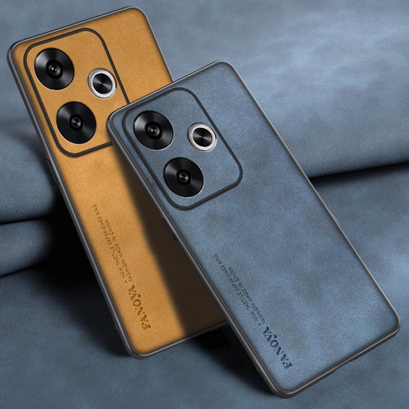 For Poco F6 Case Luxury PU Leather Phone Case For Xiaomi PocoF6 Redmi Turbo 3 5G Back Cover Matte Silicone Full Protection Coque