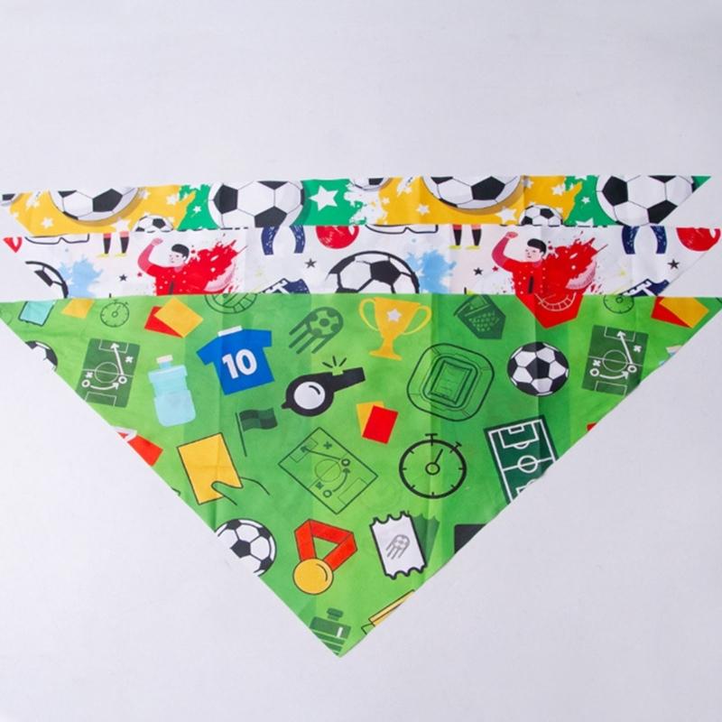 Football Theme Pet Bandanas Scarf Breathable Fabric Dog Cloth With Adjust Detailing for Most Breeds