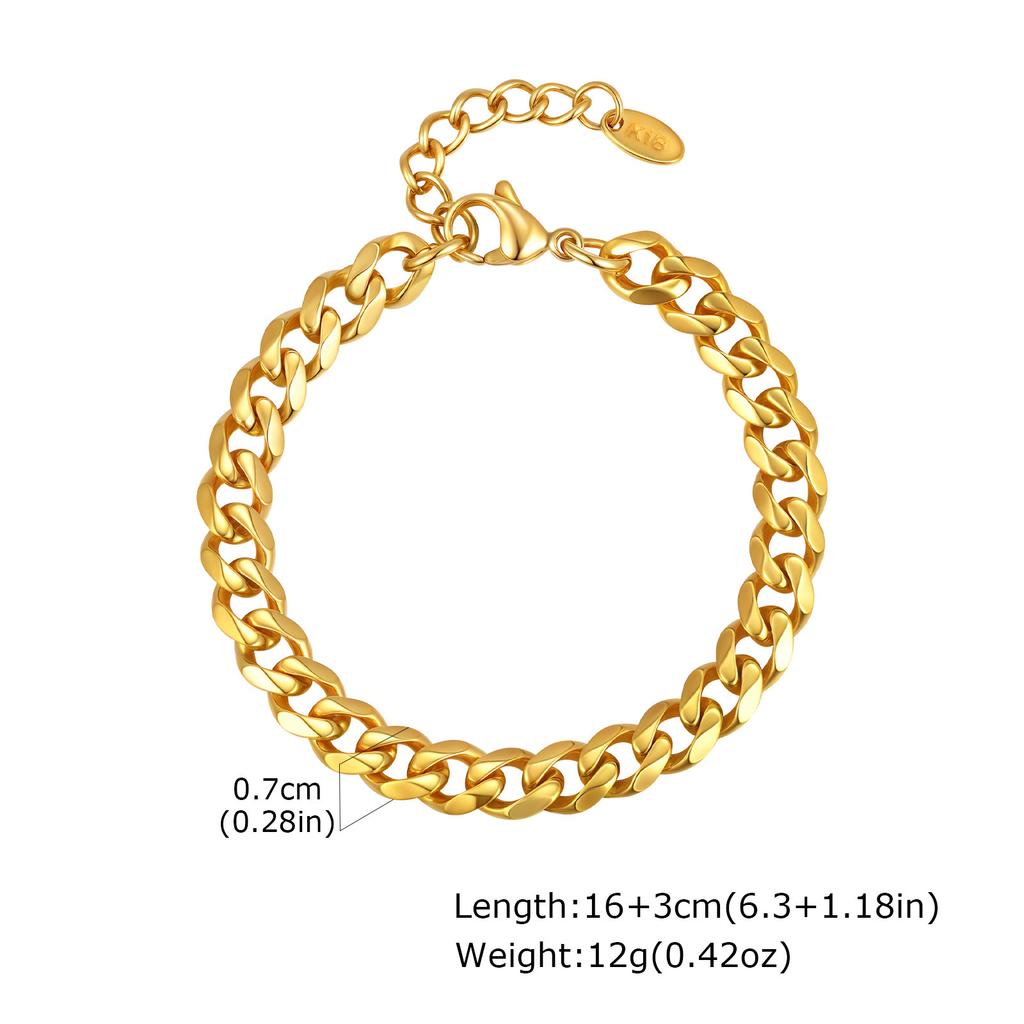 Fashion Stainless Steel Four-Sided Grinding Gold Bracelet Ladies 1093