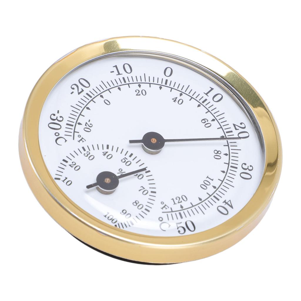 Termometru Higrometru de Interior Fahrenheit Celsius Aliaj de Aluminiu Montat pe Perete Măsurător de Temperatură și Umiditate