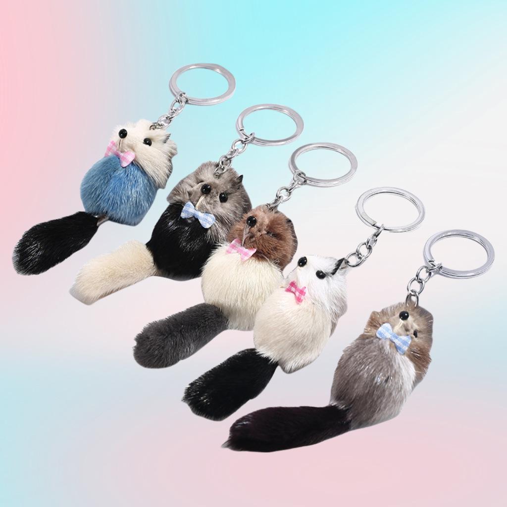 Adorable Fox Pompom Keychain - Women's Bag Charm, Backpack Accessory, and Mobile Phone Pendant