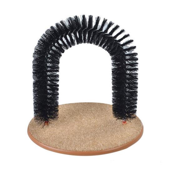 Cat Self-Grooming Toy Arch Grooming Brush with Heavy Scratching Pad Cat Scratcher And Body Massager